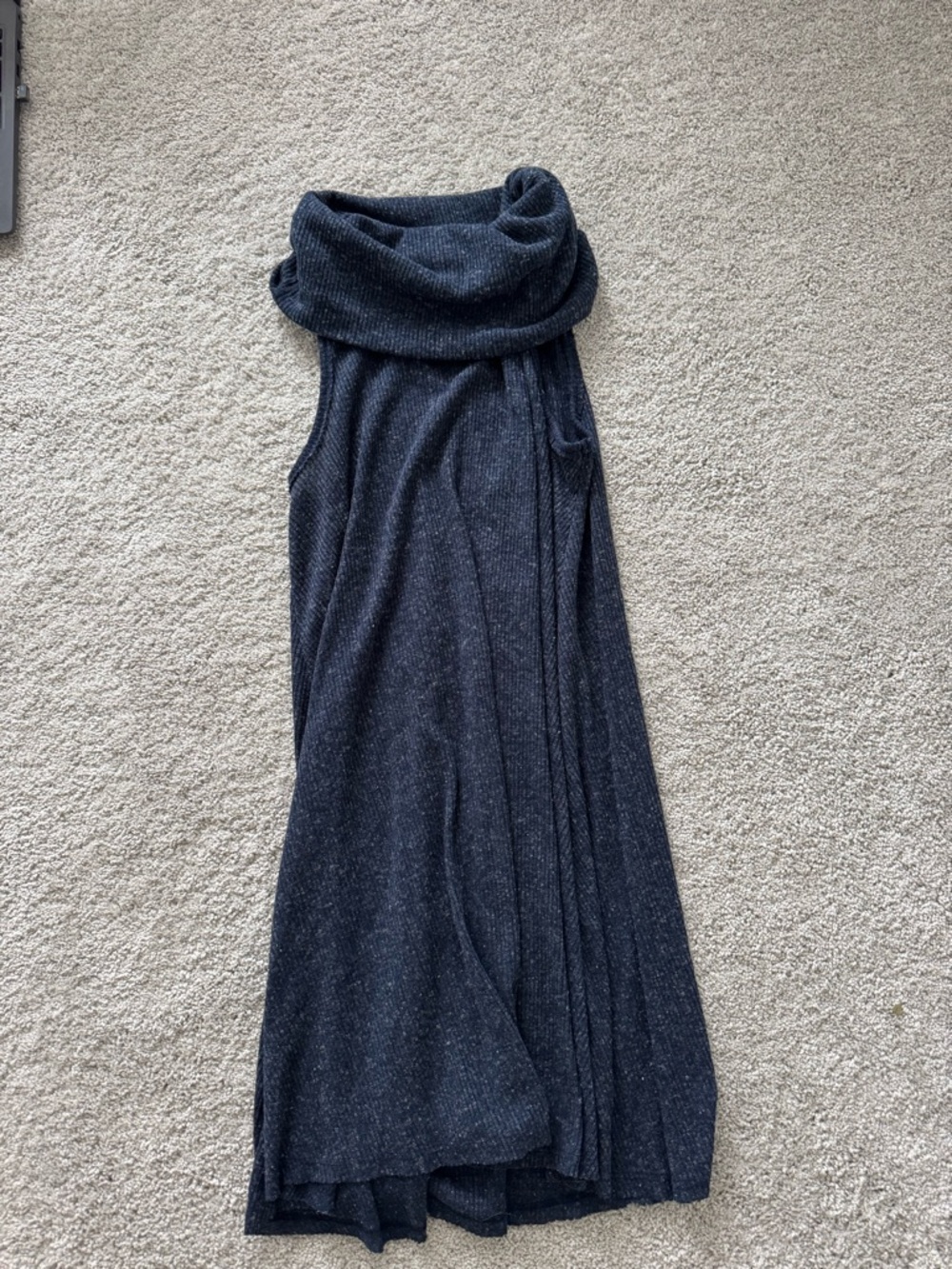 BDG Sleeveless Cowl Neck Knit Mini Dress in Charcoal